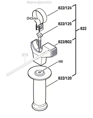 Poignée GBH 2-24 DFR / GBH 24 VFR / GBH 2-20 SRE Bosch